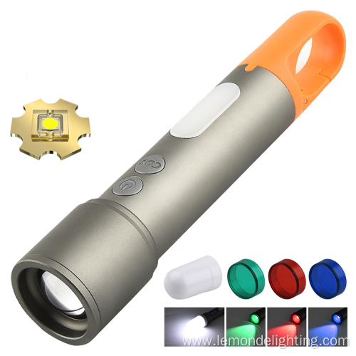 Powerful Zoomable USB-C LED COB Flashlight Sidelight Torch